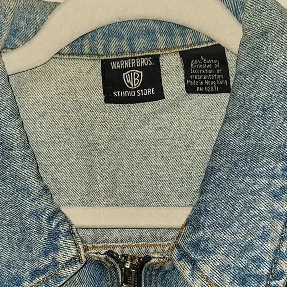 Looney Tunes Warner Bros embroidered denim vest biker kids LOT F - Picture 8 of 11